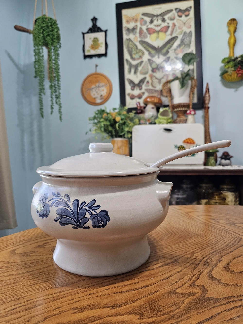 Vintage Pfaltzgraff Yorktowne Stoneware Soup Tureen Lid Ladle 7-160 Cottagecore